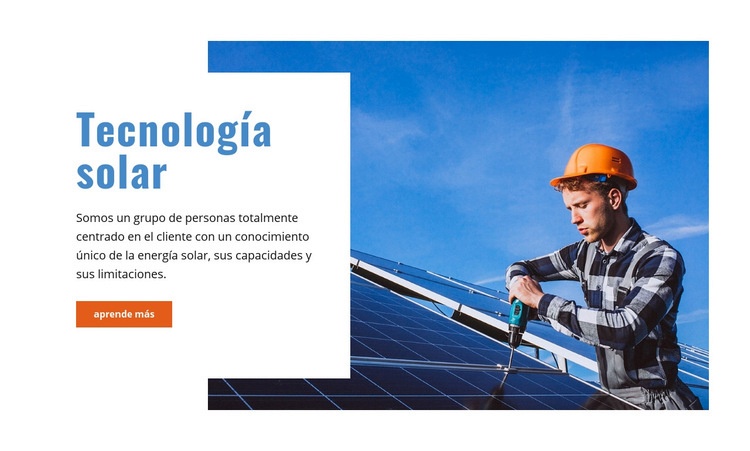 Tecnología solar Maqueta de sitio web