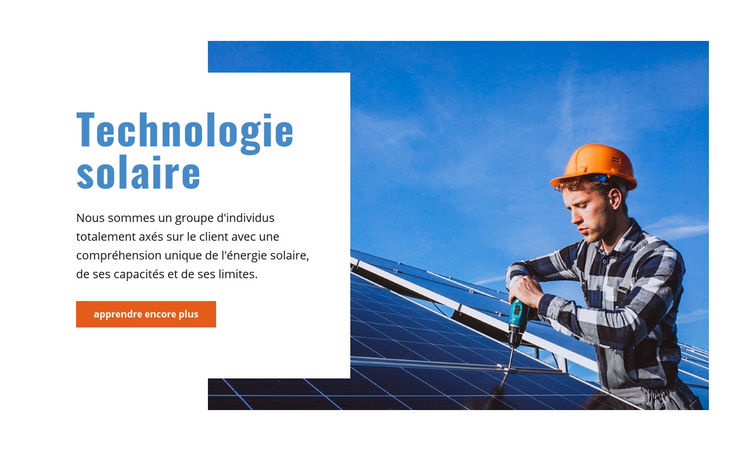Technologie solaire Modèle de site Web