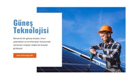 Güneş Teknolojisi - Tek Sayfalı Tasarım