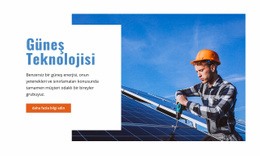 Güneş Teknolojisi - Profesyonel Web Sitesi Maketi