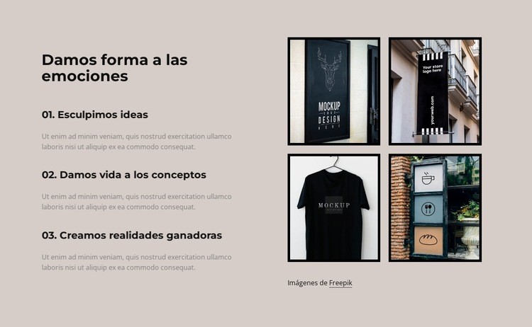 Damos forma a las emociones Diseño de páginas web