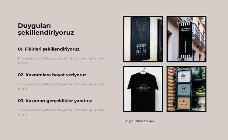 Duyguları şekillendiriyoruz HTML Şablonu