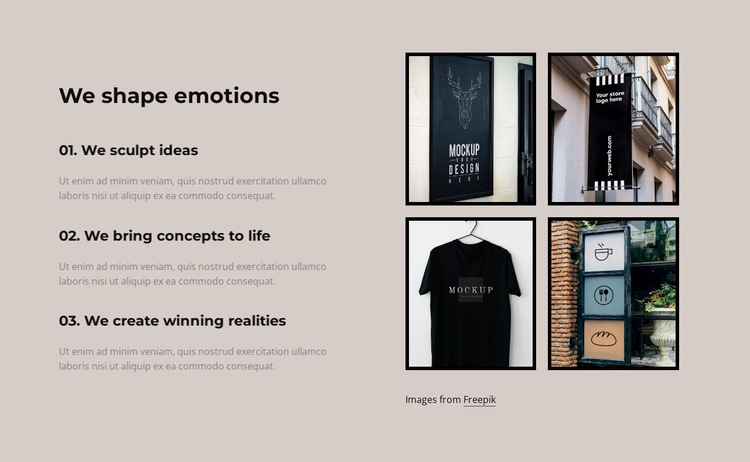 We shape emotions Website Builder Templates