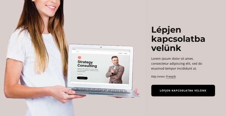 Lépjen kapcsolatba velünk blokk Weboldal sablon