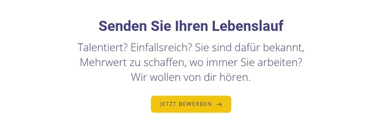 Senden Sie Ihren Lebenslauf Landing Page