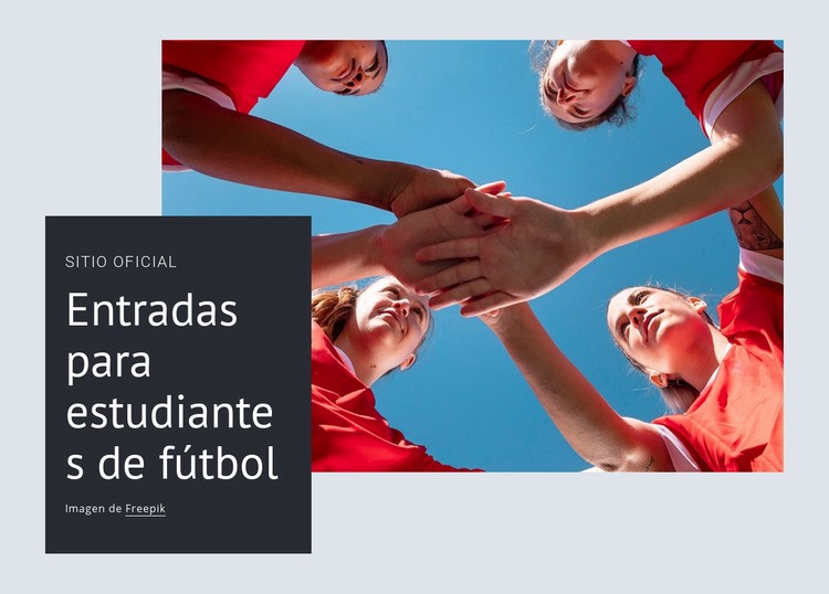 Entradas para estudiantes de fútbol Plantillas de creación de sitios web