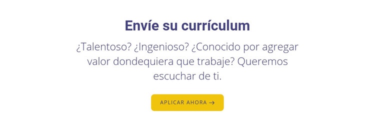 Envíe su currículum Diseño de páginas web