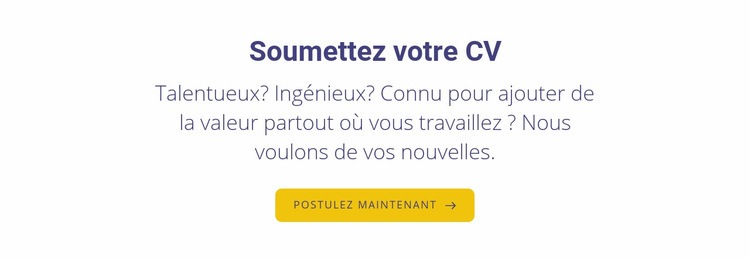 Soumettez votre curriculum vitae Modèle