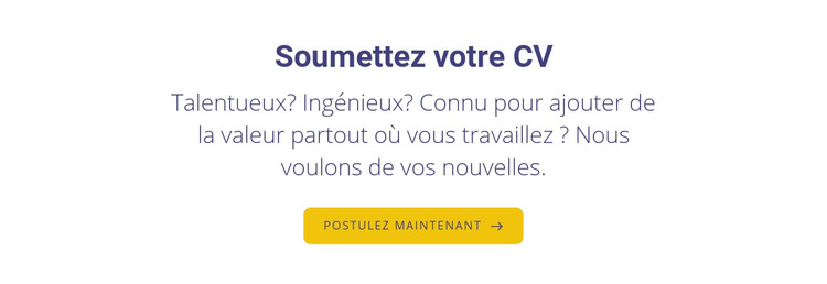 Soumettez votre curriculum vitae Thème WordPress