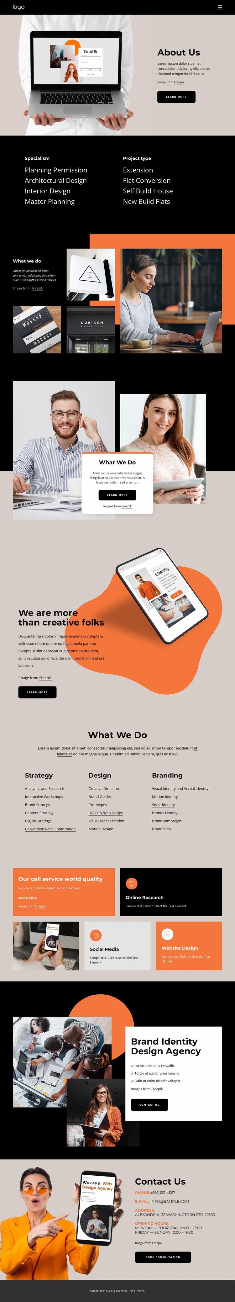 Custom web development Homepage Design
