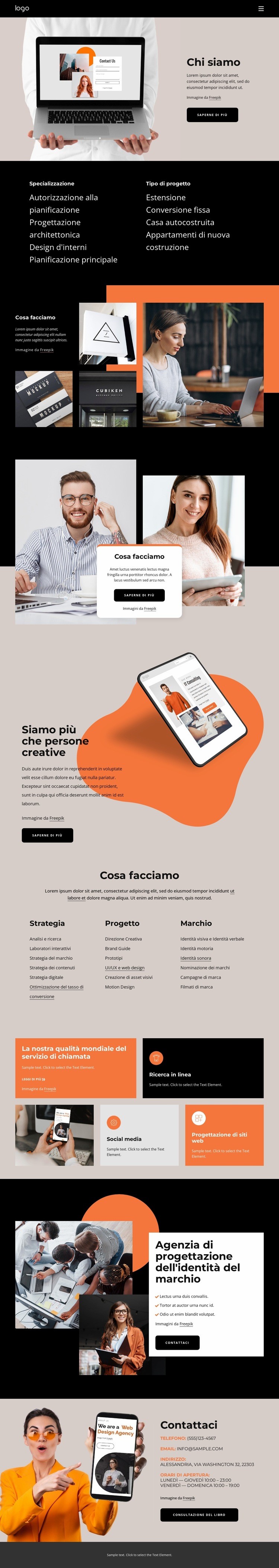 Sviluppo web personalizzato Mockup del sito web