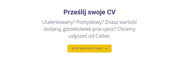 Prześlij swoje CV Makieta strony internetowej