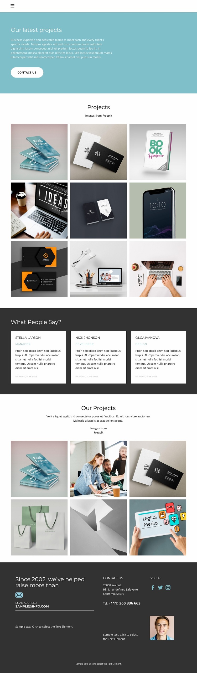 Compare examples Website Builder Templates