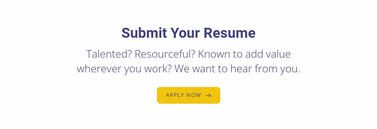 Submit your resume Landing Page