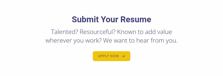 Submit your resume WordPress Website Builder