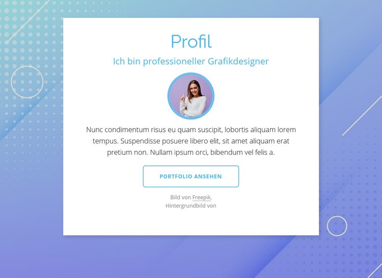 Designerprofil Vorlage