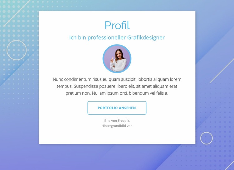 Designerprofil Website design