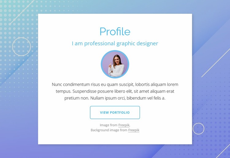 Designer profile Elementor Template Alternative