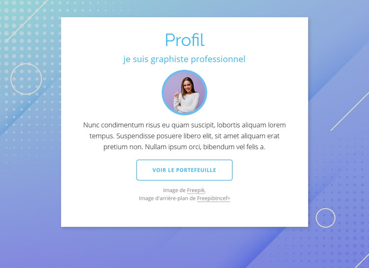 Profil de concepteur Modèle HTML