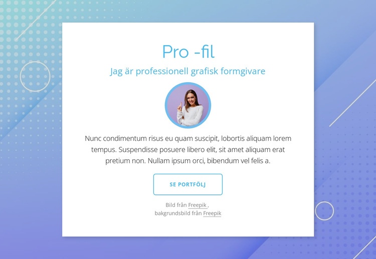 Designerprofil WordPress -tema