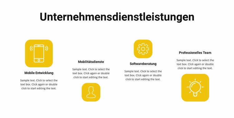 Dienstleistungen unseres Unternehmens HTML Website Builder