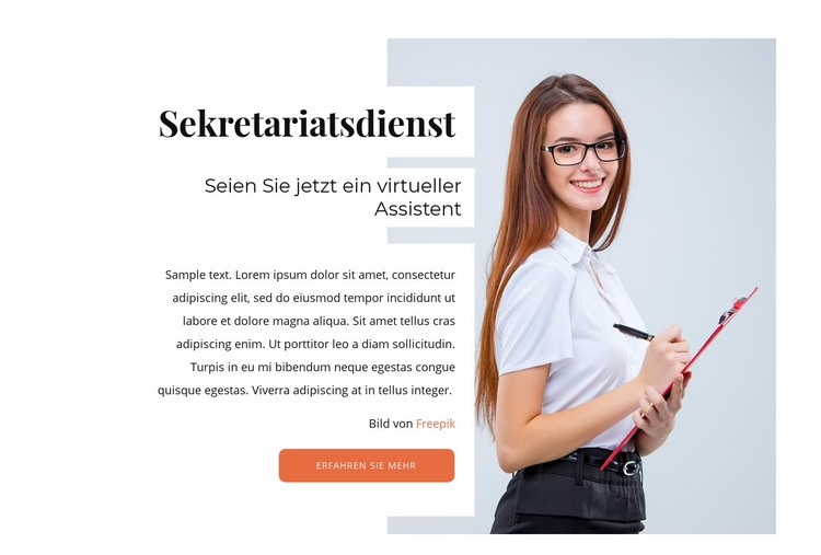 Online-Sekretariat Website-Modell