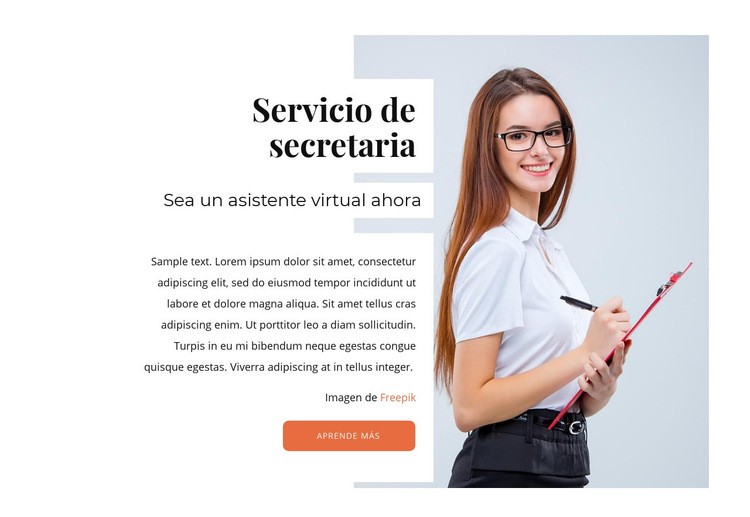 Servicio de secretaria online Maqueta de sitio web