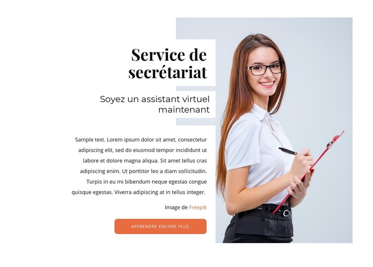 Service de secrétariat en ligne Créateur de site Web HTML