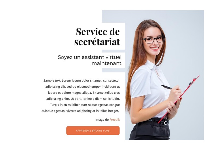 Service de secrétariat en ligne Modèle CSS