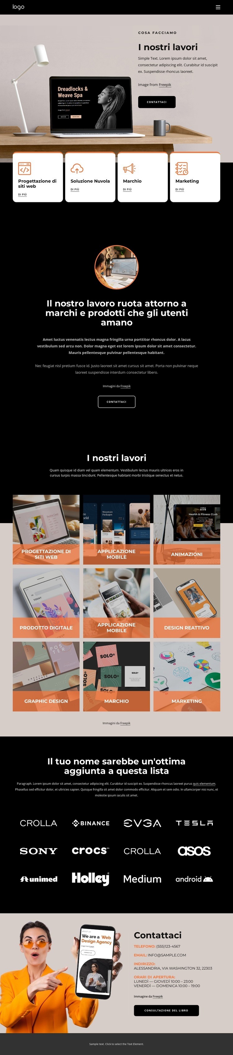 Design di qualità e accattivanti Modelli di Website Builder