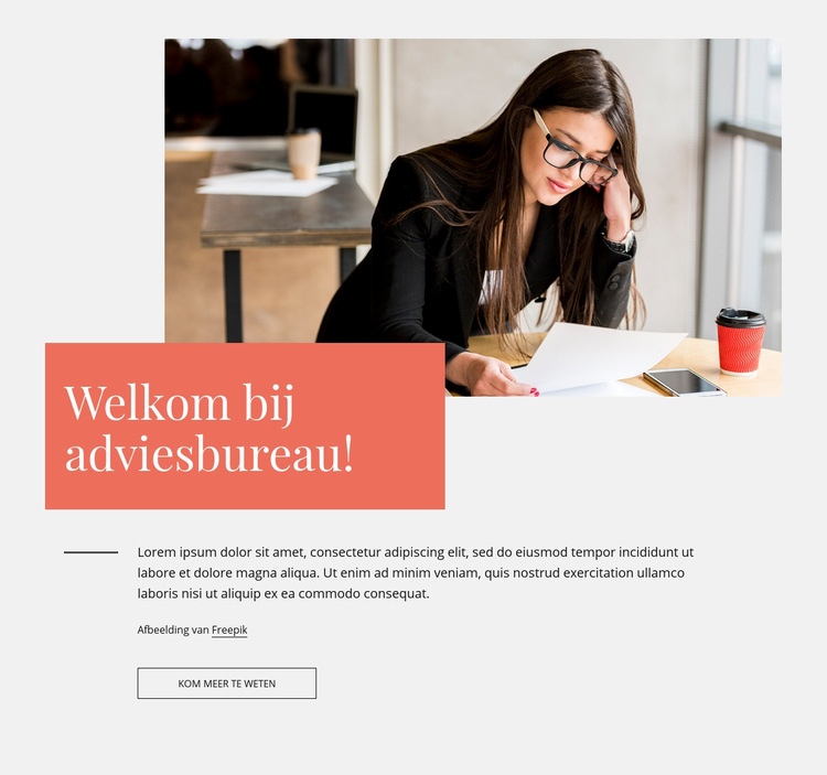 Welkom bij adviesbureau! Bestemmingspagina