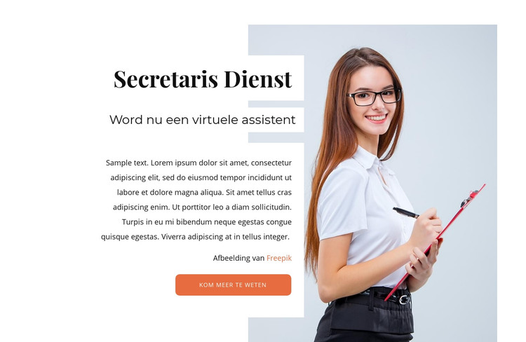 Online secretaresseservice HTML-sjabloon