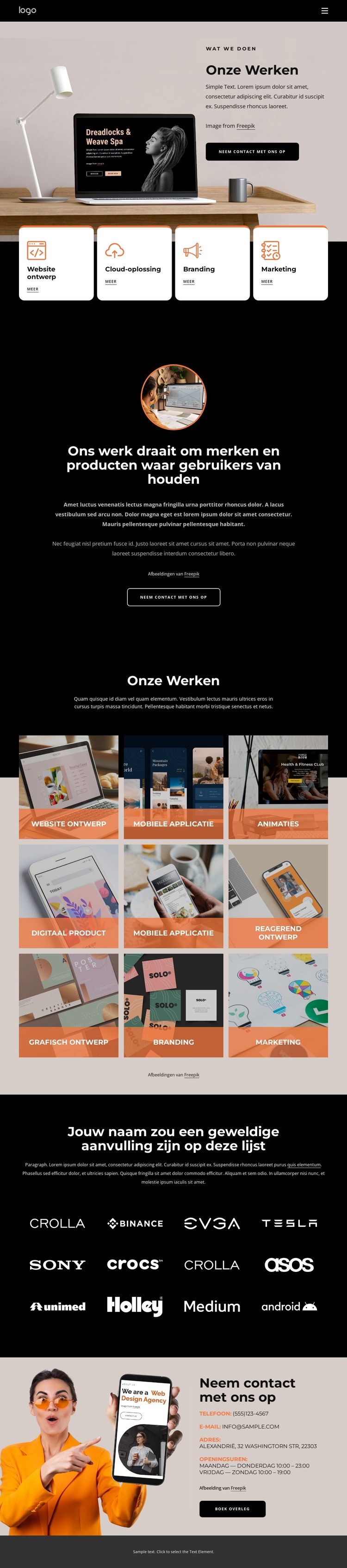 Kwaliteit en aantrekkelijke ontwerpen HTML-sjabloon