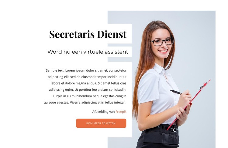 Online secretaresseservice Website Builder-sjablonen