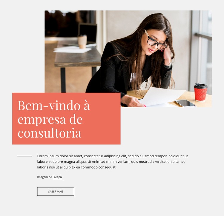 Bem-vindo a firma de consultoria Construtor de sites HTML