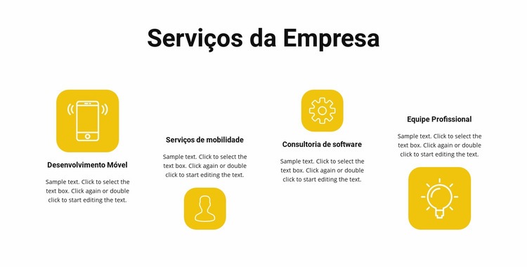 Serviços da nossa empresa Construtor de sites HTML