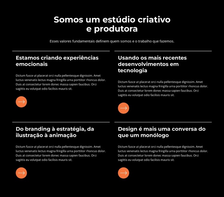 Estamos elaborando experiências emocionais voltadas para a melhoria de resultados Modelo de site