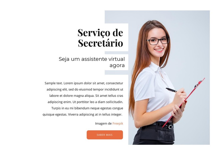Serviço de secretaria online Landing Page