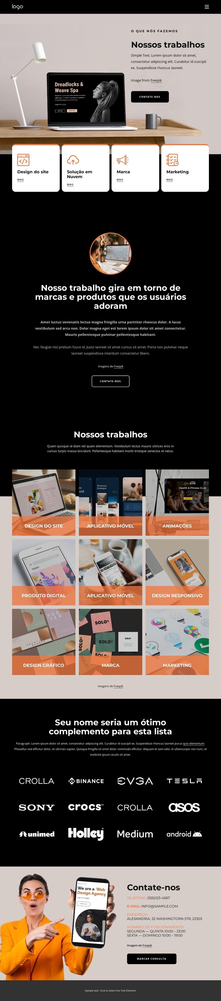 Designs atraentes e de qualidade Landing Page