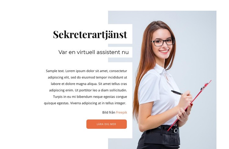 Sekreterartjänst online HTML-mall