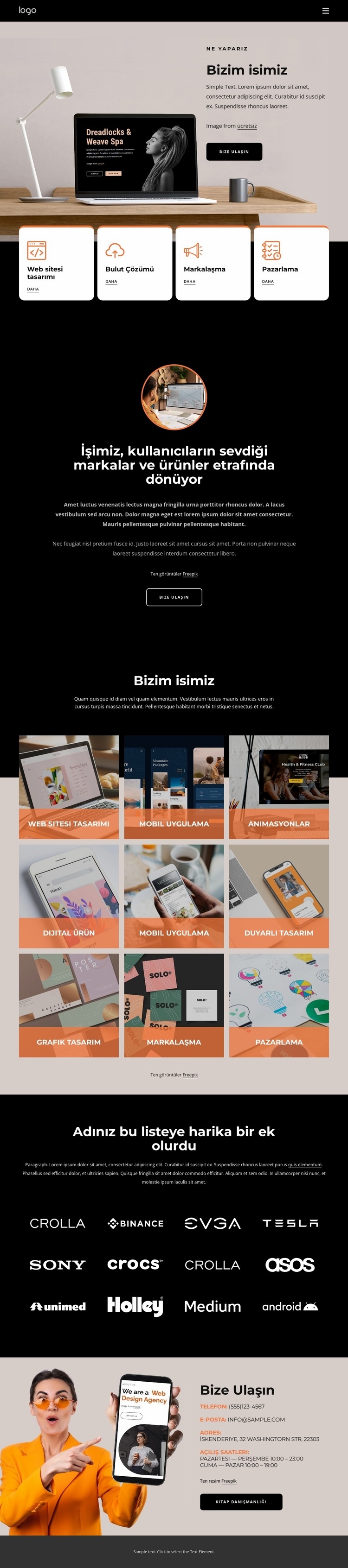 Kaliteli ve çekici tasarımlar HTML5 Şablonu