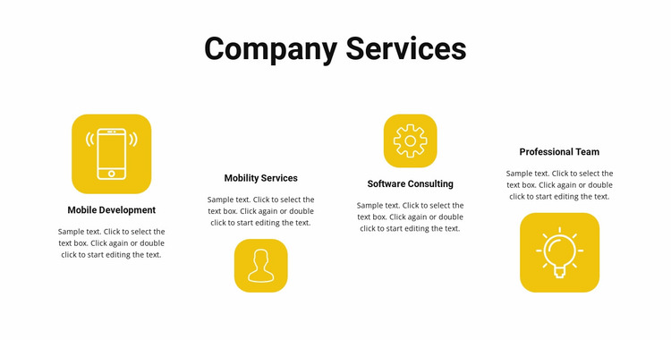 Services of our company Website Mockup