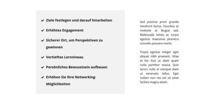 Liste und Text CSS-Vorlage