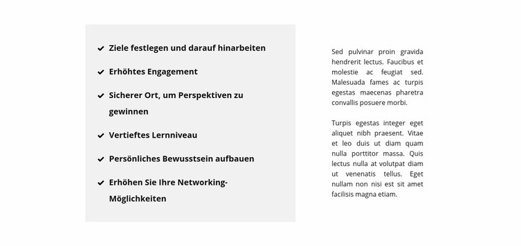 Liste und Text HTML5-Vorlage