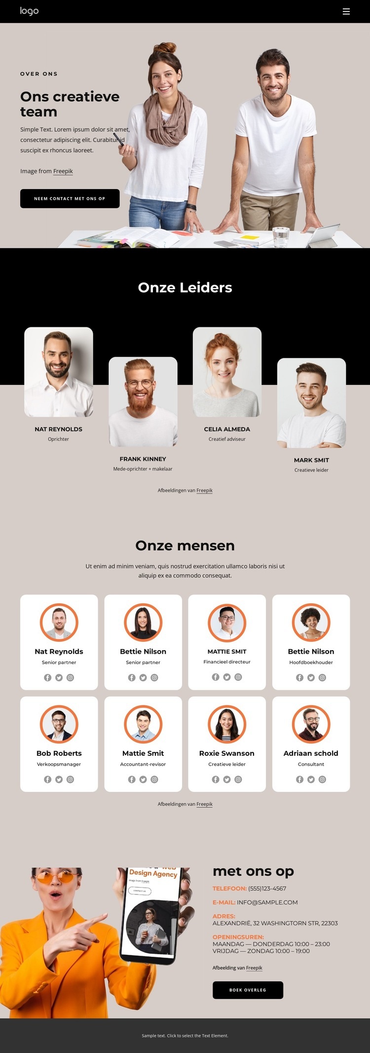 We creëren ervaringen waar merken naar leven Website mockup