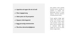 Lista Och Text - HTML- Och CSS-Mall