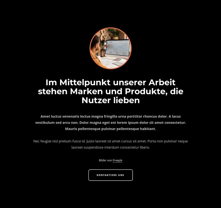 Im Mittelpunkt unserer Arbeit stehen Marken CSS-Vorlage