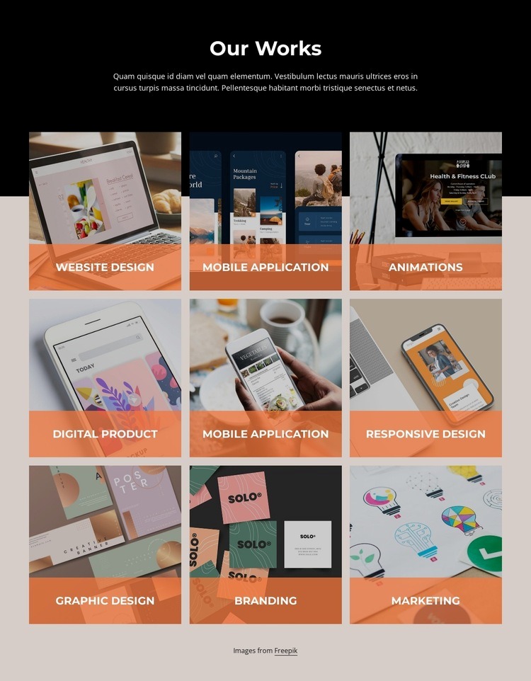 Websites and other works Elementor Template Alternative