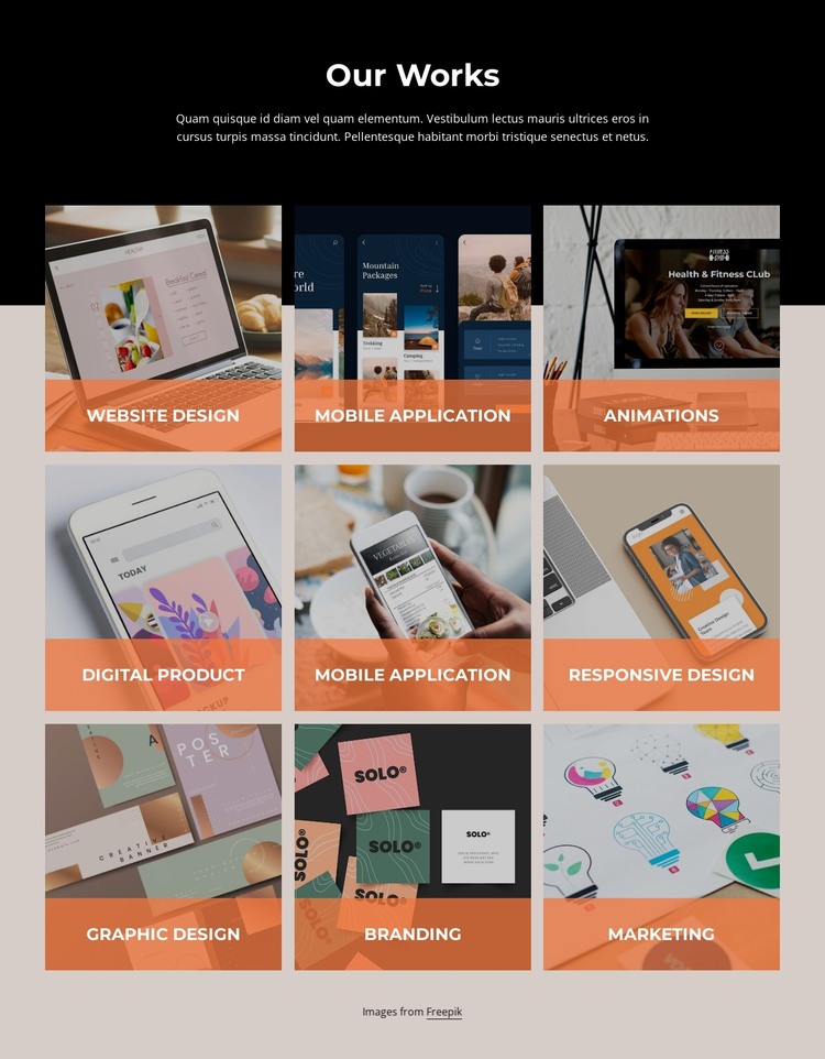Websites and other works HTML Template