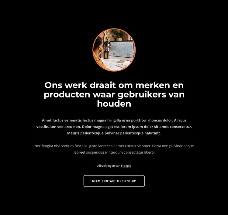 Ons werk draait om merken Html Website Builder